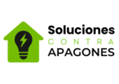 Logotipo de SolucionesContraApagones.com con icono de energía verde