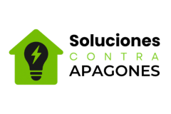 Logotipo de SolucionesContraApagones.com con icono de energía verde